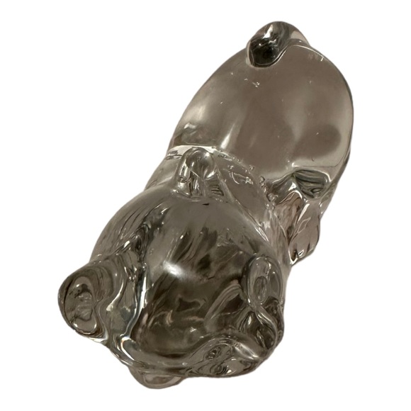 Clear glass cat with controlled bubbles and polished bottom - Picture 3 of 6